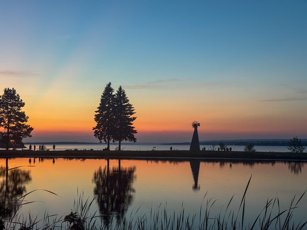 Sunset reflection on lake