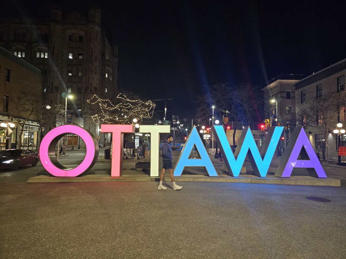Ottawa sign at night